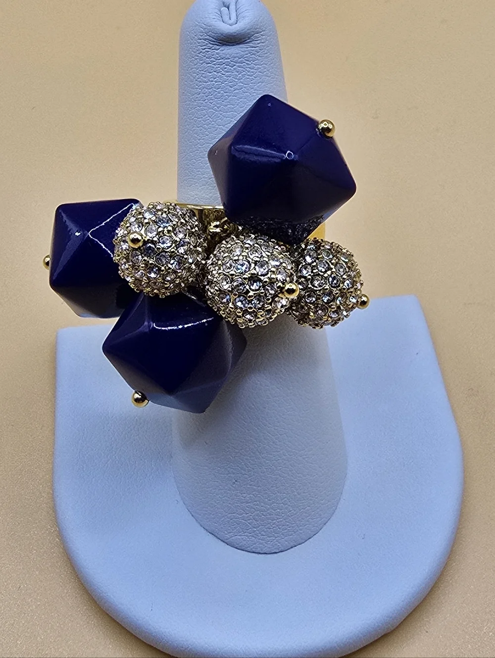 Kate Spade Geometric Pyramid Crystal  Pave Statement Ring